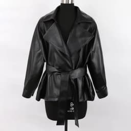 Mauroicardi Spring Short Fitted Brown Soft Lightweight Pu Leather Jacket Women Raglan Sleeve Sashes Black Fall Clothes 2025