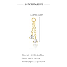 AIDE 1 Piece 925 Sterling Silver Spare Parts Chains Part For Stud Earring Piercing Hoops Drop Earring Women Fine Jewelry Gift