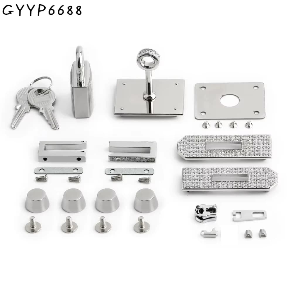 1/2/5Sets Silver Diamond Steel Lock Puller Slider For Birkin 30 Handbags Bags Hook Clasps Eyelet Plate Rivet Studs Accessories