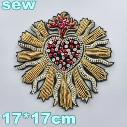 Embroidery Sequined Alphabet Pearl Letter Cross Patch,sequins Heart Beaded Eye Patches Badges Appliques for Clothing WF2210252