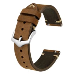 BISONSTRAP Crazy Horse Leather Watch Strap Bands,18mm 20mm 22mm,for Smartwatch Huawei Samsung Galaxy Gear,Black Green Brown