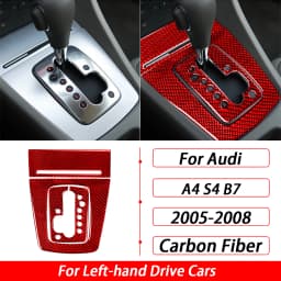 For Audi A4 S4 B7 2005-2008 Car Accessories Real Carbon Fiber Gear Shift Panel Set Cover Trim Interior Sticker Modification