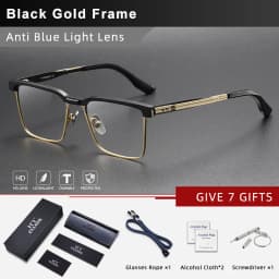 CLLOIO New Pure Titanium Anti Blue Light Reading Glasses Men Acetate Square Myopia Glasses Hyperopia Prescription Eyewear DTX137