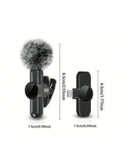 Wireless Lavalier Microphone With Windproof Cover Audio Video Recording Mini Mic For Android Mobile Phone Microphone
