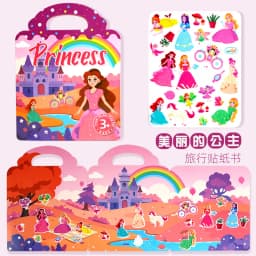 Kids' Reusable DIY Sticker Books Multi-Theme Bubble Paste Book Stickers Portable Montessori Sticker Toy Gifts for Children