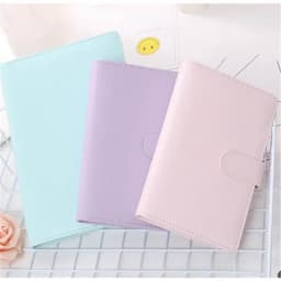 A6/A5 Macaroon 18 Colors PU Leather DIY Binder Photocards Collect Book Diary Agenda Planner Cover Album Stationery