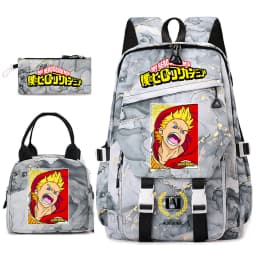 My Hero Academia Anime Print School Backpack Set for Girls Casual Lightweight Student Bookbag with Lunch Bag Pencil Case