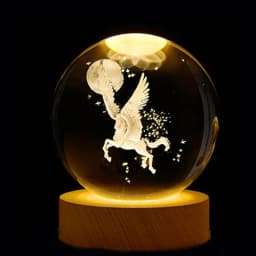 3D Crystal Lights Lamp Glowing Planetary Galaxy Night Light Crystal Ball Night Lights Bedside Light Home Decor Christmas Gift
