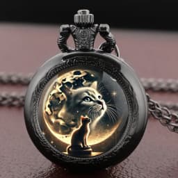 New Cute Cat Quartz Pocket Watch Chain Arabic Vintage Accessory Girls Necklace Pendant Clock Boys Watch Gift Relojes De Bolsillo