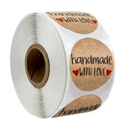 500pcs Handmade with Love Stickers Baking Label Wedding Sticker Party Label Decoration Envelope Seal Stationery Black Sticker
