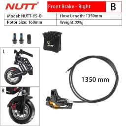 NUTT Electric Scooter 4 Piston Hydraulic Disc Brake Power-off Oil Disk for Zero 10X/11X, Vsett 10+/9+, Kaabo Wolf Warrior 11