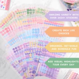40 Sheets Colorful Paper Index Label Stickers 3424+ Pcs Planning Stickers Diary Notes Marking Aesthetic Creative Stickers
