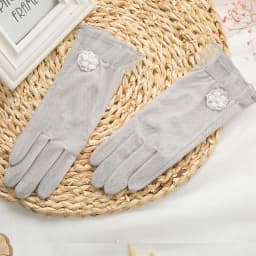 Sexy Summer Women UV Sunscreen Short Sun Screen Pearl Flowers Gloves Thin Ice Silk Lace Touch Screen Viscose Driving Gloves J53
