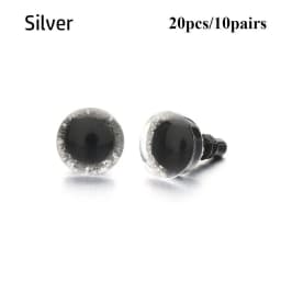 10Pairs 10mm Puppet Crystal Eyes Glitter Crystal Eyes Stuffed Toys Parts Eyes Crafts with Washer DIY Doll Accessories