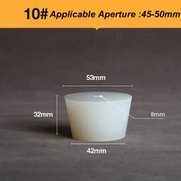 2PCS Silicone Stopper White Semi-transparent With 8mm Holes Tapered Reusable Lab Seal Stoppers Suitable for Test Tubes Flasks