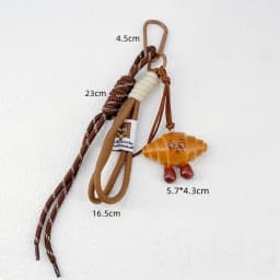Korean Style Bread Bag Pendant Autumn-Winter Keychain Ornament Braided Rope Bag Pendant Alkali Water Bound Bread Multifunction