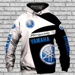 Yamaha men's 3D printed motorcycle hooded pullover shirt, suitable for street wear and motorcycle riding