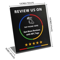 NFC 215 Programmable Google Review Acrylic Stickers Card NFC Station Table 13.56Mhz Waterproof NFC Stand Google Review Card