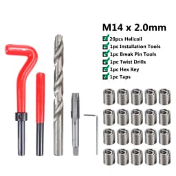 XCAN Thread Repair Kit M3 M4 M5 M6 M8 M10 M12 M14 Screw Thread Inserts For Restoring Damaged Threads Repair Tools Drill Bit