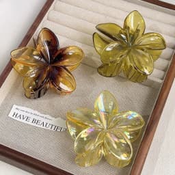 Elegant Flower Hair Clip Crab 8cm Large Plastic Hair Claw Clips For Women Hairclip Cute Beach Hair Accessories Hawaiian Barrette