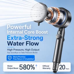 High Pressure Shower Head Handheld Large Panel Rainfall Showerhead with One-Key Stop Water Saving for Bathroom Accessories