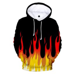 Coat 3D Print Cartoon Red and Yellow Flame Hoodie Men Women Long Sleeve Cosplay Costume Men Jacket Sweatshirts