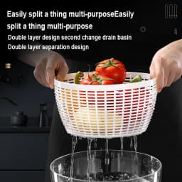 Salad Spinner Electric/Manual Vegetable Dehydrator Multifunction Food Fruit Dryer Quick Drying Drain Basket Kitchen Accessories