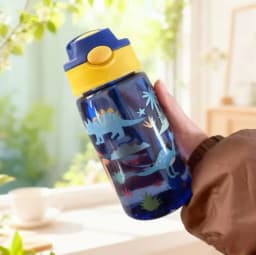 Kids Water Sippy Cup Kids 480ml Water Bottle with Straw and Handle Portable Drinking Bottle Cup Children