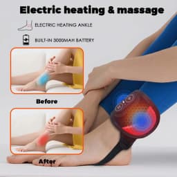 36pcs LED Beads 660&850nm Red Light Heating Belt Ankle Guard Band 3 Levels Heating and Vibration Ankle Wrap Foot Protection Tool