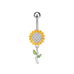 1PCS Butterfly Belly Button Rings Sunflower Navel Piercing Ring Navel Button Piercing Body Belly Piercing Jewelry 316L steel