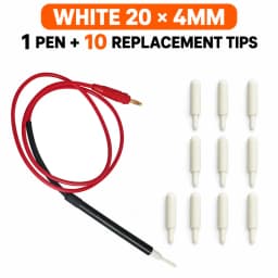 TOKTOS Brush Plating Pen Kit with 10 Replacement Tips 20-44mm Jewelry Gold Silver Electroplating Repair Pen Accessories