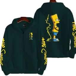 Cartoon Anime The Simpsons Men's Bart Simpson Zipper Hoodie Outdoor New Women's Sportswear Spring and Autumn Fashion Couple Coat