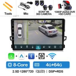 Android 16 Car Radio For Toyota Auris E150 2006 2007 2008 2009 2010 2011 2012 Multimedia Stereo Player Wireless Auto Carplay DVD