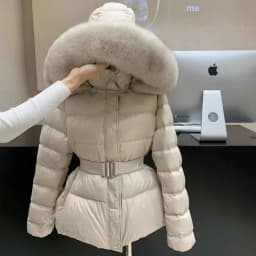 Korean New Winter Slim Waist Fitted Plus Size Thick Down Cotton Parkas Women Big Fur Collar Warm Coat Fashion Trendy Warm