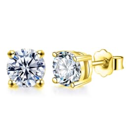 Real 0.1-2 CT D Color Moissanite Diamond Stud Earrings For Women 100% 925 Sterling Silver Earring Wedding Fine Jewelry 18K Gold