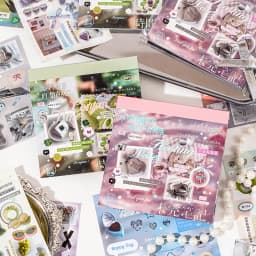 30 Sheets Cute Die-Cut Sticker Book - Hand account Decoration Scrapbooking Decals for Junk Journals & DIY Crafting