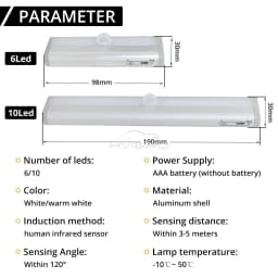 Home LED PIR Motion Sensor Lamp Cupboard Wardrobe Bed Under Cabinet Night Lights Smart Perception Closet Stairs Charging Magnet