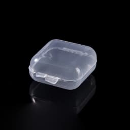 Mini PP Plastic Square Box Jewelry Fishhook Component Single-compartment Covered Transparent Storage Box