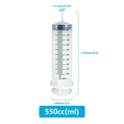 Large Capacity 50 100 150 200 250 350 550ml Syringe Plastic Pump Reusable Nutrient Measuring Syringe With 100cm Hose