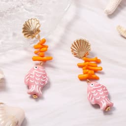 Cute Octopus Earrings Creative Glass Octopus Long Drop Earrings Unqiue Marine Series Design Earrings Wholesale Custom Packaging
