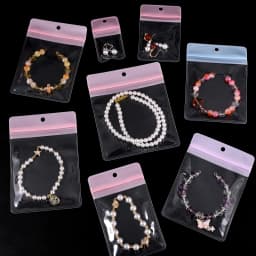 10Pcs Multi Size EVA Hang Hole Self Seal Packaging Bags Jewelry Organizer For Earrings Bracelet Storage Display Gift Packaging