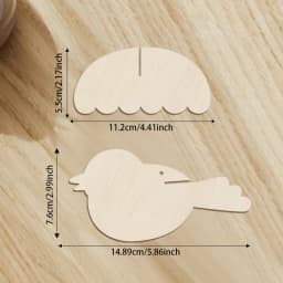 YOMDID 5pcs Unfinished Wooden Ornaments - Blank Wooden Bird Hanging Decorations, Colorful Painted Design (with Hemp Rope)