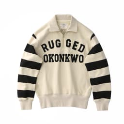 Autumn American Retro Heavyweight Half Open Collar Letter Printed Sweatshirts Men's Simple 100% Cotton Washed Loose Casual Coat