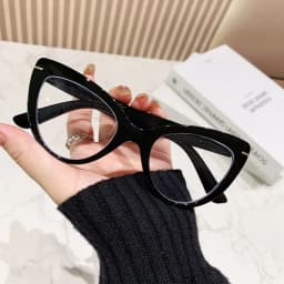 Women's Versatile Large Framed Cat Eye High-definition Reading Glasses Anti-Blue Light Elegant Fashionable Eyeglasses 0 TO +4.0