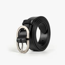 BEAUTODAY Belts Women Cow Split Solid Color Silver Buckle Ladies Modern Style Fashion Jeans Dress Accessories Waistband 91060