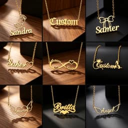 Personalized Customization of Name Pendant Necklace with Different Fonts and Styles for Perfect Party and Holiday Gifts Family