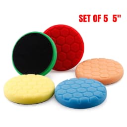 5pc/set 5"(125mm)/6"(150mm) Hex Logic Sponge Buffing Polishing Pads for Polisher