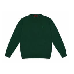 CH Men's Crew Neck Sweater Slim Fit Long Sleeve Knit Pullover with Red Embroidery Business Casual Top