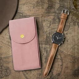 Portable Watch Bag Gift Shock-proof Press Button Short Velvet Snap Design Jewelry Box Watch Packing Pouch
