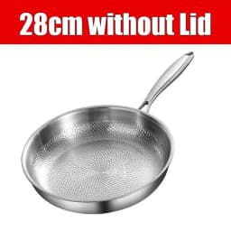 Uwhise Uncoated Titanium Frying Pan Non Stick Hammered Skillet With Glass Lid Metal Utensil Steak Eggs Kitchen Frying Pan